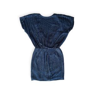 Mango Sequins dress party cocktail mini blue beaded Size 2 XS open back